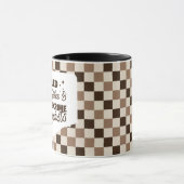 True Crime & Coffee Bold Brown Checkered Mug  マグカップ (中央)