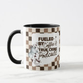 True Crime & Coffee Bold Brown Checkered Mug  マグカップ (左)