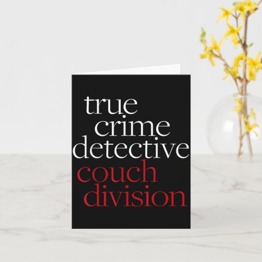True Crime Detective Couch Di Fun Crime Fan Introv カード (黄色い花)