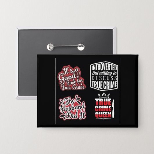 True Crime Fanatic Button 缶バッジ (正面/裏面)