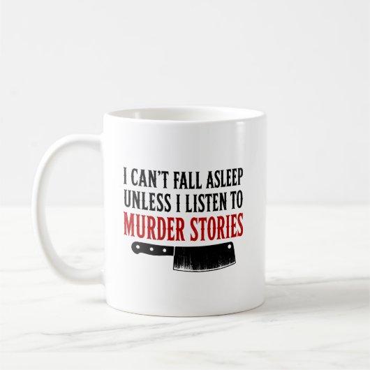 True Crime Podcast ファンのための「眠れない」 コーヒーマグカップ (左)