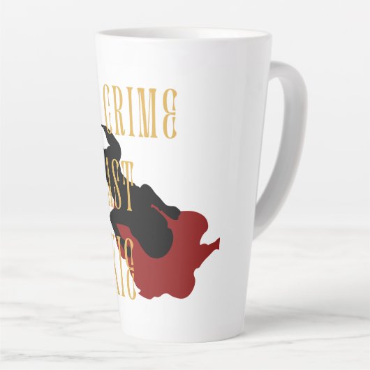 True Crime Podcast Junkie カフェラテマグ (右アングル)