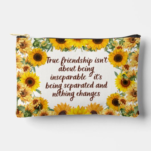 True Friendship Quote –Print Cut Sew Bag アクセサリーポーチ (正面)