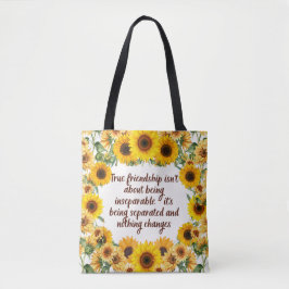 True Friendship Quote Tote Bag – おしゃれで創造的なデザイン トートバッグ