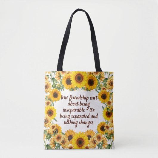 True Friendship Quote Tote Bag – Trendy & Creative トートバッグ (正面)