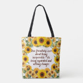 True Friendship Quote Tote Bag – Trendy & Creative トートバッグ (裏面)