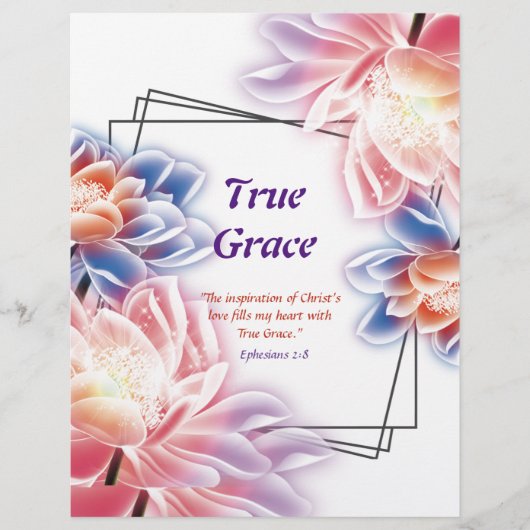 True Grace詩のパーソナライズされた紙 (正面)