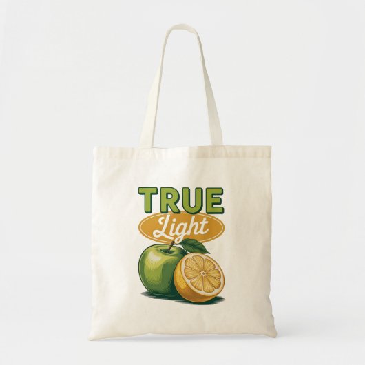 True Light グリーンアップル レモン レトロ ファッションTシャツ トートバッグ (正面)