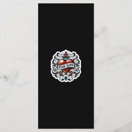 True Loveハートタトゥーステッ結婚カーのメニュー メニュー (裏面)