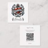 True Loveハートタトゥーステッ結婚カーの詳細 スクエア名刺 (正面/裏面)