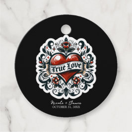 True Loveハートタトゥーステッ結婚カー フェイバータグ