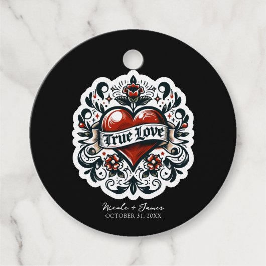 True Loveハートタトゥーステッ結婚カー フェイバータグ (正面)