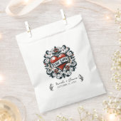 True Loveハートタトゥーステッ結婚カー フェイバーバッグ (クリップ留めされた状態)