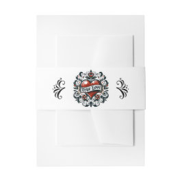 True Loveハートタトゥーステッ結婚カー 招待状ベリーバンド