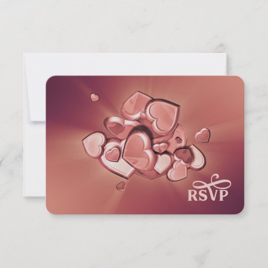 True LoveバーストハートRSVP (バージョン2) 出欠カード (正面)