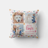 True Love カスタマイズ Pet Dog  Lover 4 Photo Collage クッション (正面)