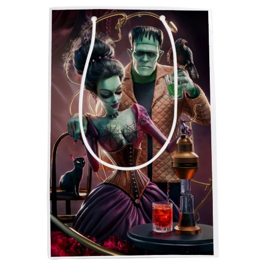 True Love, A Science Experiment, Halloween ミディアムペーパーバッグ (正面)