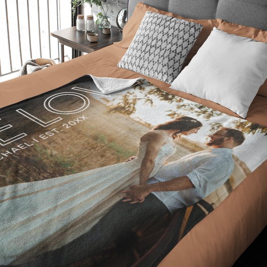 True Love Couleフォトフリースブランケット シェルパブランケット