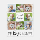 True Love Dog Lover カスタマイズ Pet 8 Photo Collage フリースブランケット (正面)