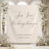 True Love Elegant Script Wedding Backdrop Banner タペストリー
