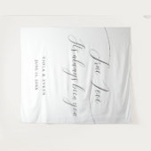True Love Elegant Script Wedding Backdrop Banner タペストリー (正面(横))