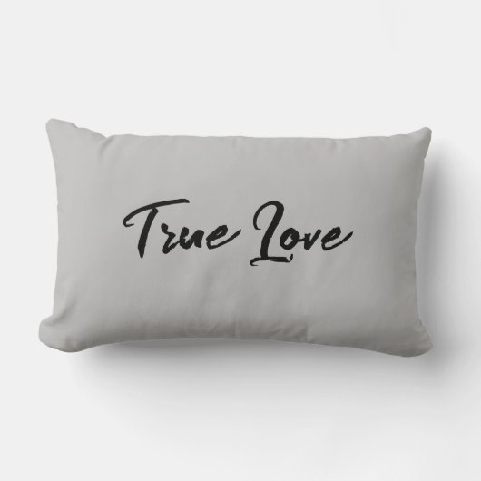 True Love Grey Lumbar Pillow ランバークッション (正面)