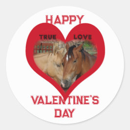 True Love Horses Conversation Heart Valentine ラウンドシール