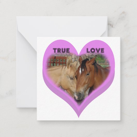 True Love Horses Conversation Hearts Valentine's ノートカード (正面)