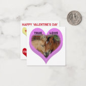 True Love Horses Conversation Hearts Valentine's ノートカード (正面/裏面インサイチュ)