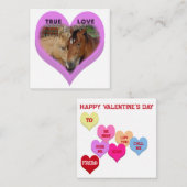 True Love Horses Conversation Hearts Valentine's ノートカード (正面/裏面)
