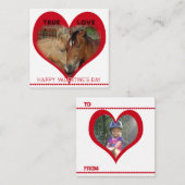 True Love Horses in Red Heart Valentine's Day Card ノートカード (正面/裏面)