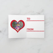 True Love Horses Red Conversation Heart Valentine ノートカード (内部)