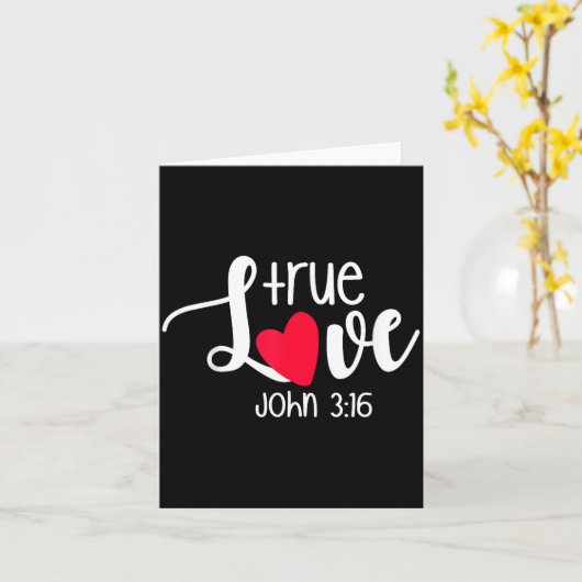 True Love John 3_16 Religious Valentine's Day Chri カード (黄色い花)