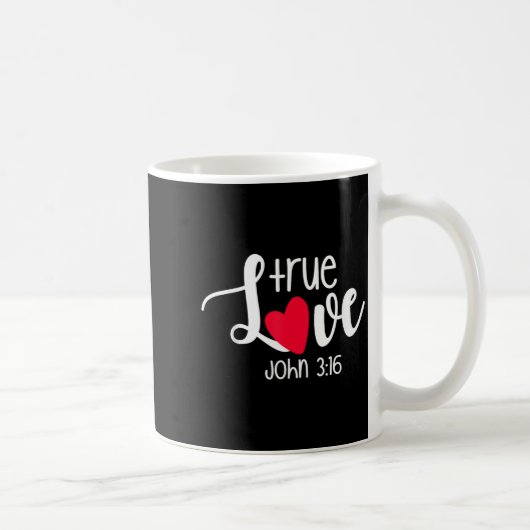 True Love John 3_16 Religious Valentine's Day Chri コーヒーマグカップ (右)
