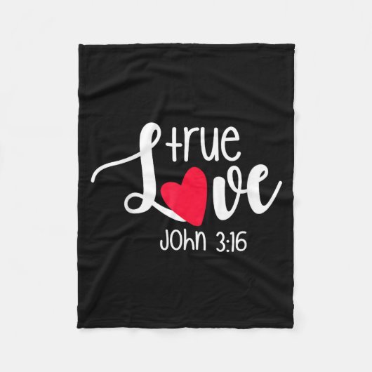 True Love John 3_16 Religious Valentine's Day Chri フリースブランケット (正面)