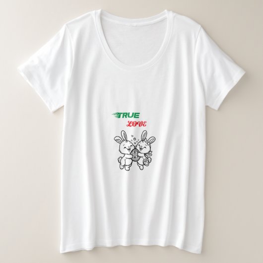 🔥 TRUE LOVE Never Fades —衣服はっきりした。 プラスサイズTシャツ (デザイン正面)
