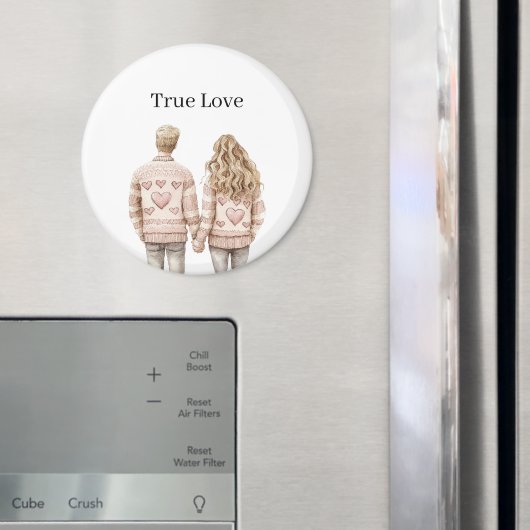 True Love Pink Sweethearts マグネット (インサイチュ (冷蔵庫))