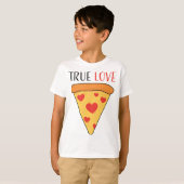 True Love Pizza Girls Boys Kids Tシャツ (正面フル)