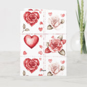 True Love Red Rose Letter Heart カード (裏面)