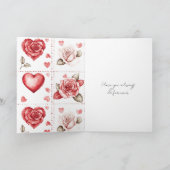 True Love Red Rose Letter Heart カード (内部)