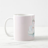 True Love Swans Pink Blue Bows コーヒーマグカップ (左)