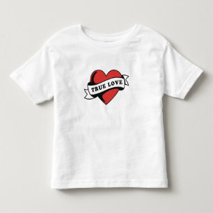 True Love Tattoo Heart クラシックロマンスデザイン トドラーTシャツ