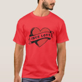 True Love Tattoo Heart | クラシックロマンスデザイン Tシャツ (正面)