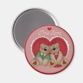 True Love Teddy Bears Valentine's Day Magnet マグネット (正面/裏面)