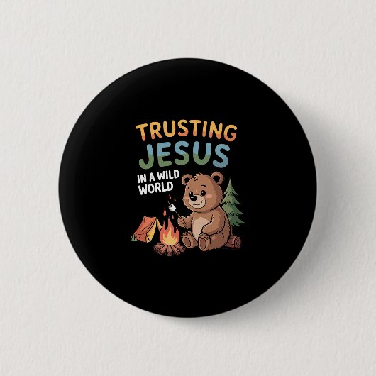 True North Vbs 荒れた世界でイエスを信じる サマ 缶バッジ (正面)