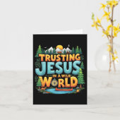 True North Vbs 2025信頼するイエスキャンプクリスチャン カード (黄色い花)