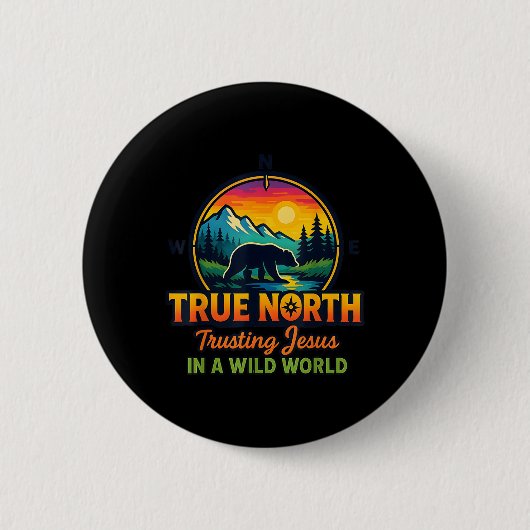 True North Vbs 2025 イエスを信頼する荒野のクリスチャン 缶バッジ (正面)