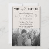 True Simplicity 3 Beige & Black Rehearsal Dinner 招待状 (正面)