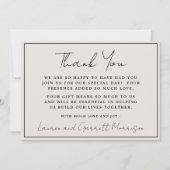 True Simplicity 3 Beige & Black Thank You Note サンキューカード (正面)