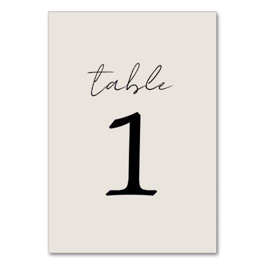 True Simplicity 3 Beige Wedding Table Number テーブルナンバー (正面)